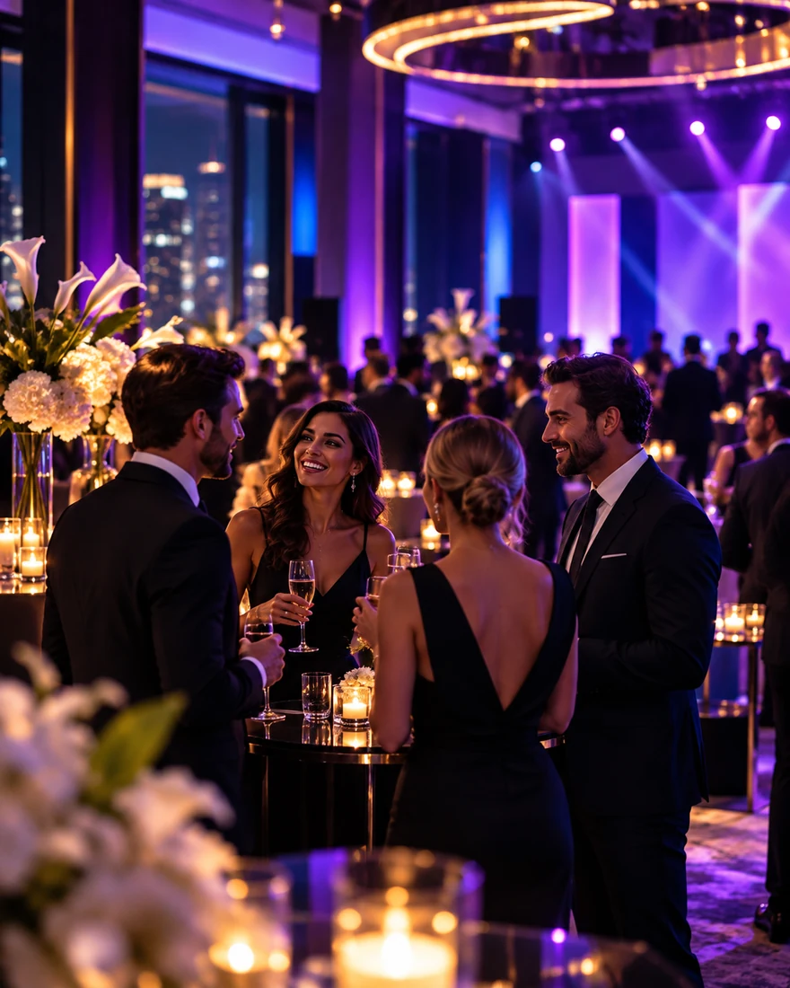 Elegant corporate gala and networking reception