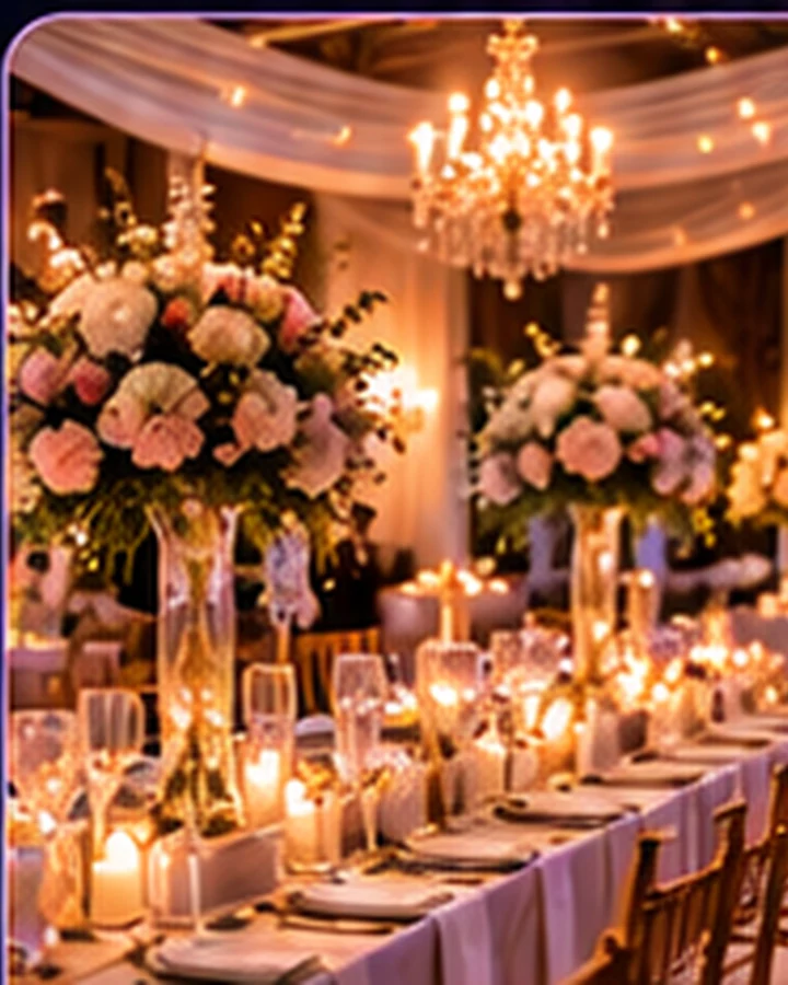 Elegant wedding reception tables
